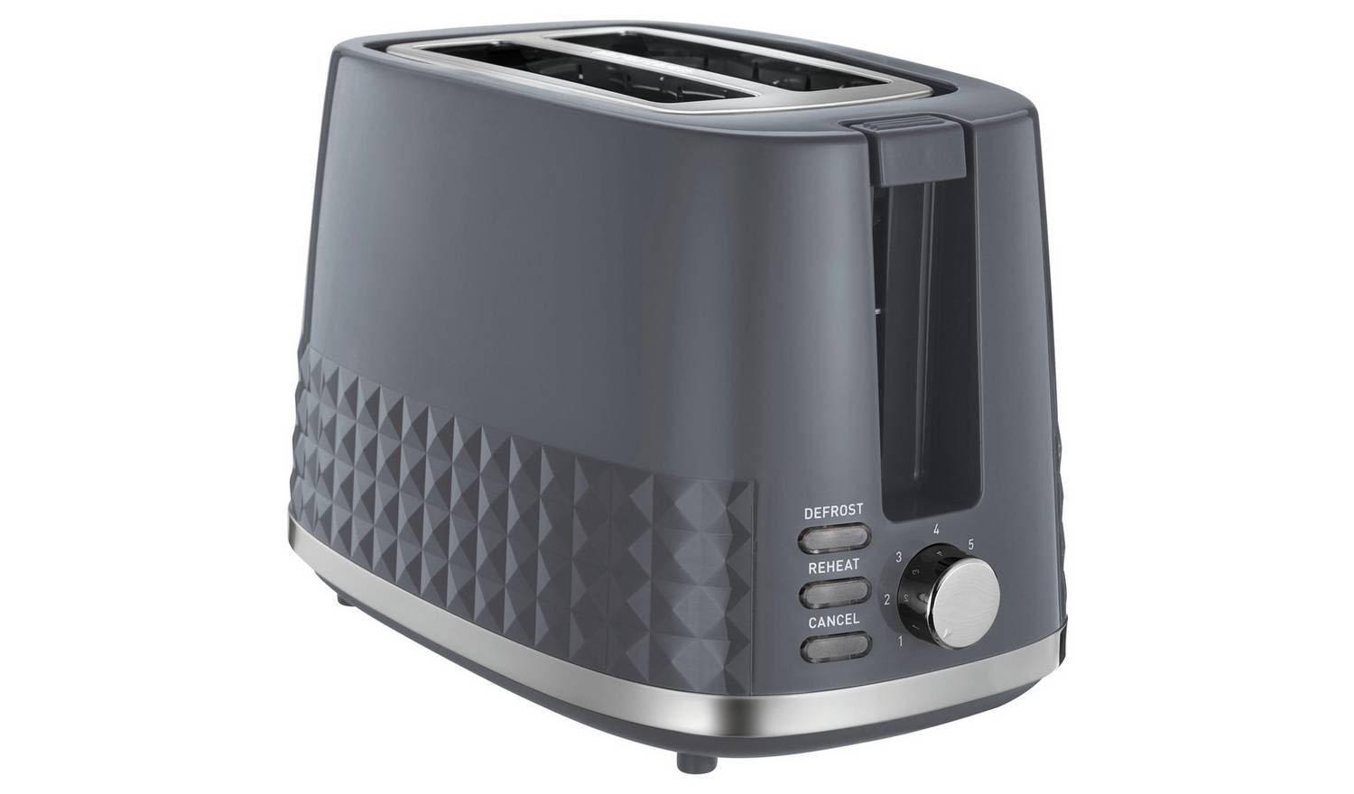 024 Dimensions 2 Slice Toaster - Grey