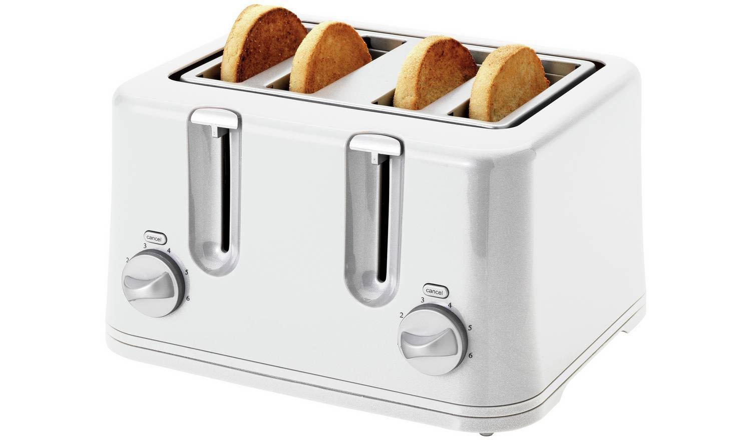 4 Slice Toaster - White