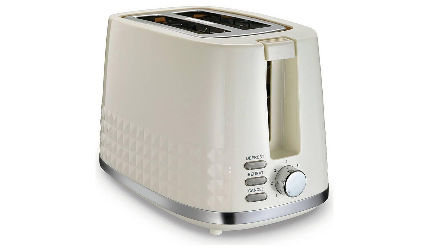 022 Dimensions 2 Slice Toaster - Cream