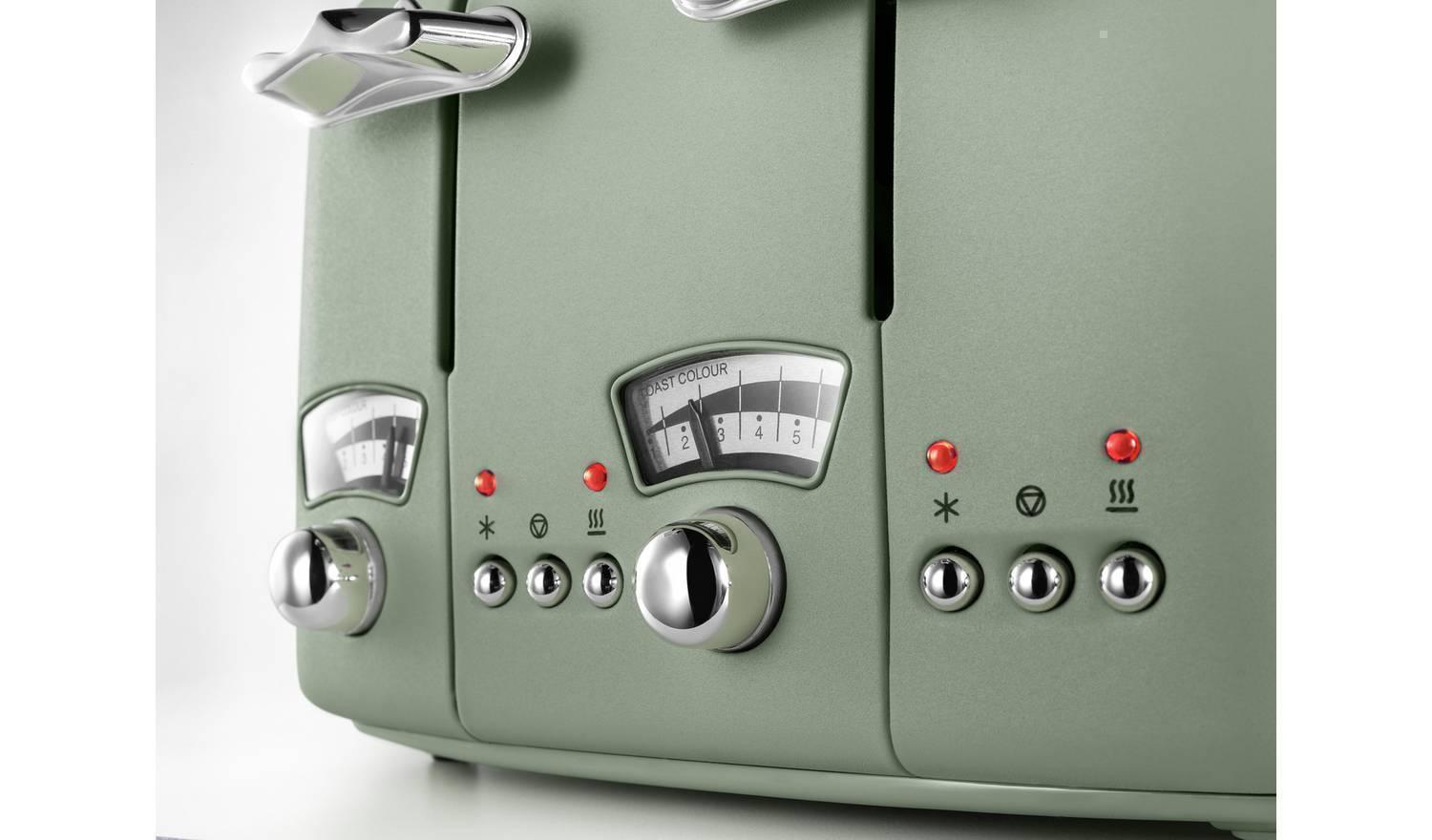 TO4 Argento Flora 4 Slice Toaster - Green