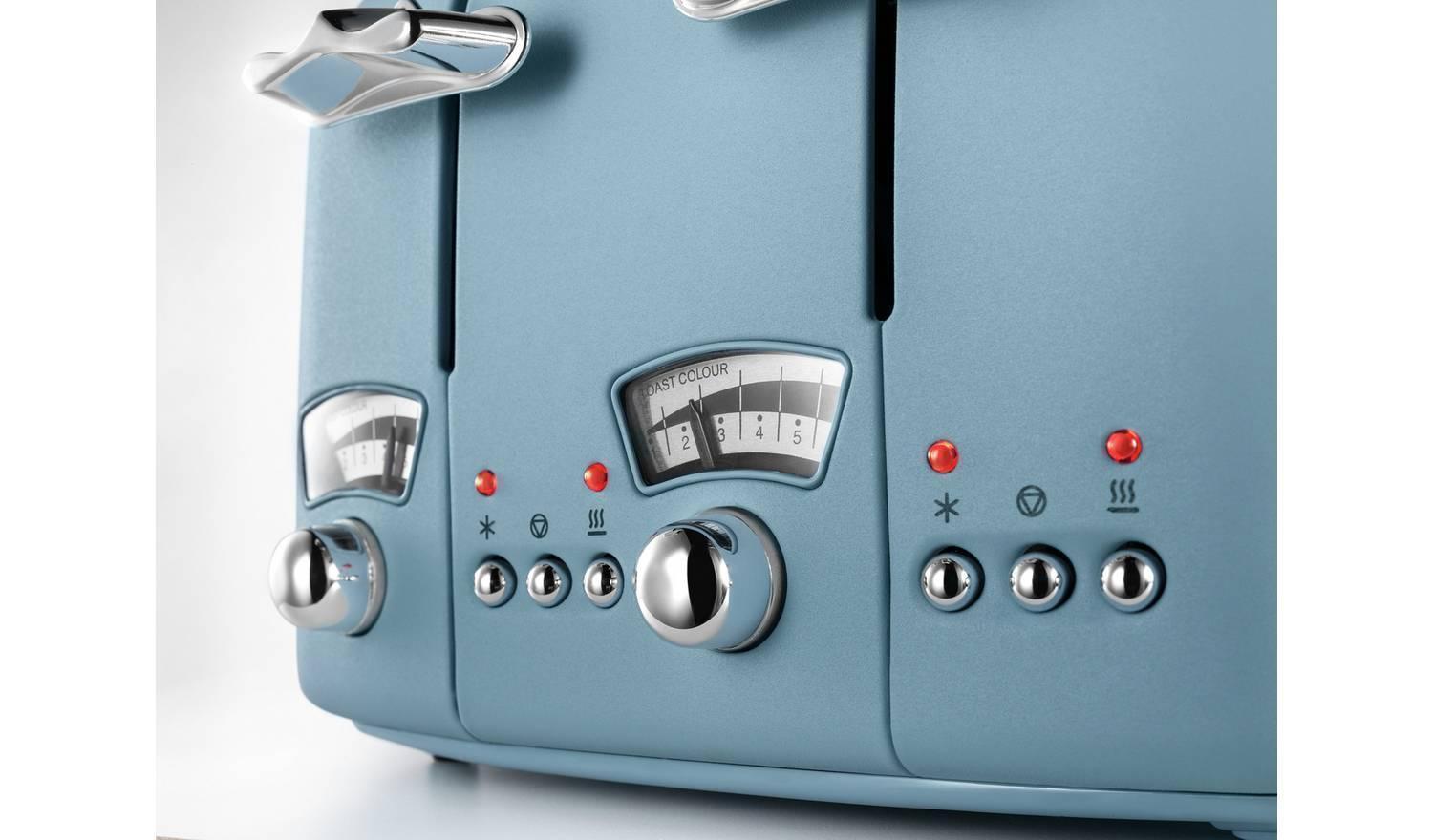 TO4 Argento Flora 4 Slice Toaster - Blue